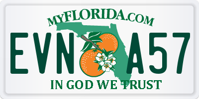 FL license plate EVNA57