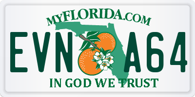 FL license plate EVNA64