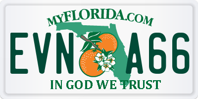 FL license plate EVNA66