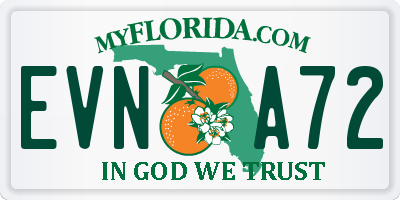 FL license plate EVNA72