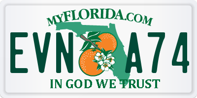 FL license plate EVNA74
