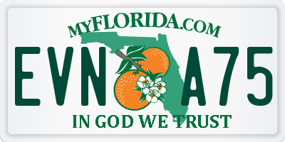 FL license plate EVNA75