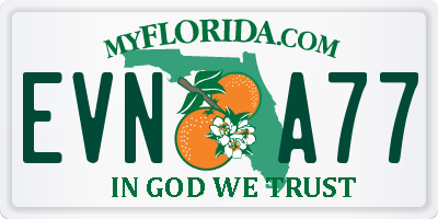 FL license plate EVNA77