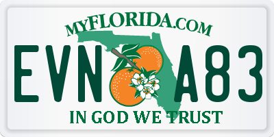 FL license plate EVNA83