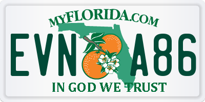 FL license plate EVNA86