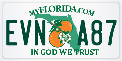 FL license plate EVNA87