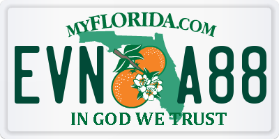 FL license plate EVNA88