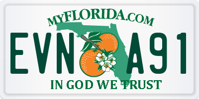 FL license plate EVNA91