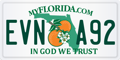 FL license plate EVNA92