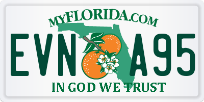 FL license plate EVNA95