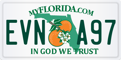 FL license plate EVNA97