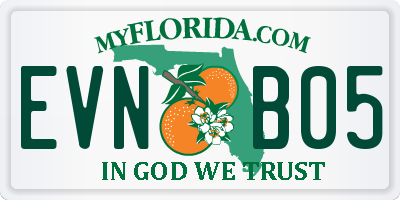 FL license plate EVNB05