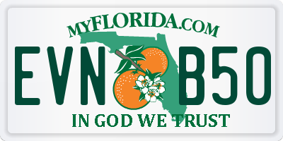 FL license plate EVNB50