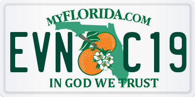 FL license plate EVNC19