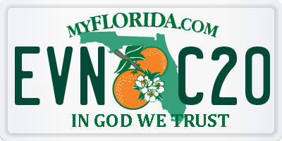 FL license plate EVNC20