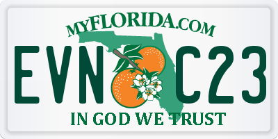 FL license plate EVNC23