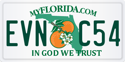 FL license plate EVNC54