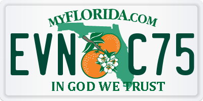 FL license plate EVNC75
