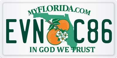 FL license plate EVNC86