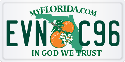 FL license plate EVNC96