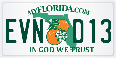 FL license plate EVND13