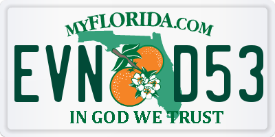 FL license plate EVND53