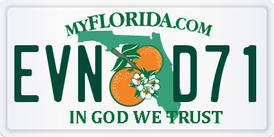 FL license plate EVND71