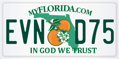 FL license plate EVND75