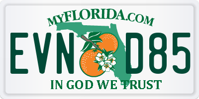 FL license plate EVND85
