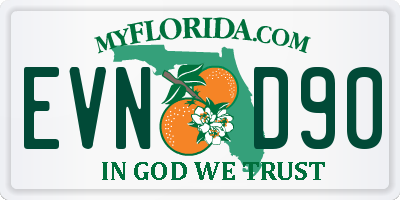 FL license plate EVND90
