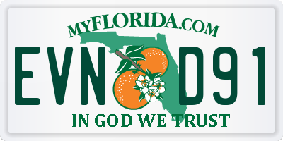 FL license plate EVND91