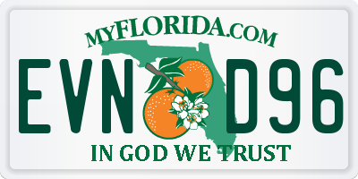 FL license plate EVND96