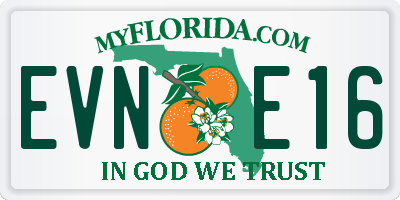FL license plate EVNE16