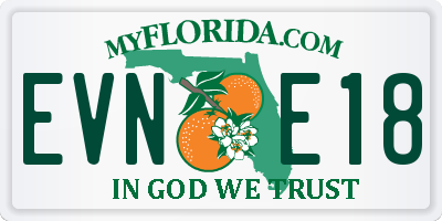 FL license plate EVNE18