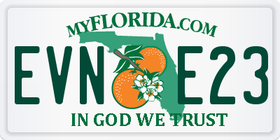 FL license plate EVNE23
