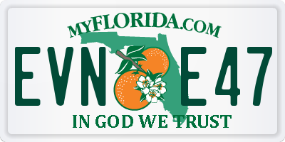 FL license plate EVNE47