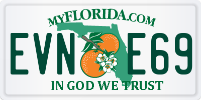 FL license plate EVNE69