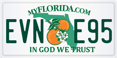 FL license plate EVNE95