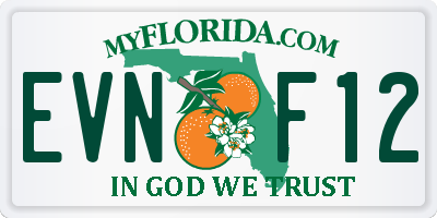 FL license plate EVNF12