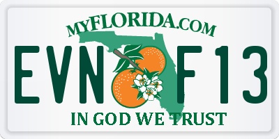 FL license plate EVNF13
