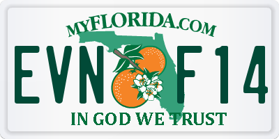 FL license plate EVNF14