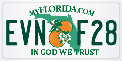 FL license plate EVNF28