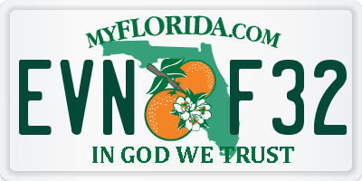FL license plate EVNF32