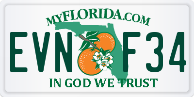 FL license plate EVNF34