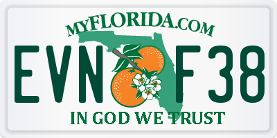 FL license plate EVNF38