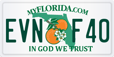 FL license plate EVNF40