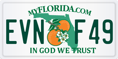 FL license plate EVNF49