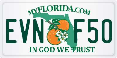 FL license plate EVNF50