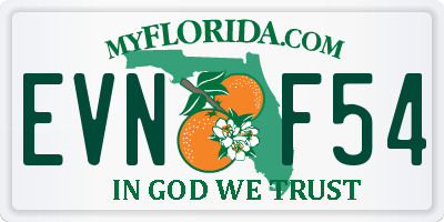 FL license plate EVNF54