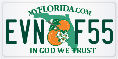FL license plate EVNF55